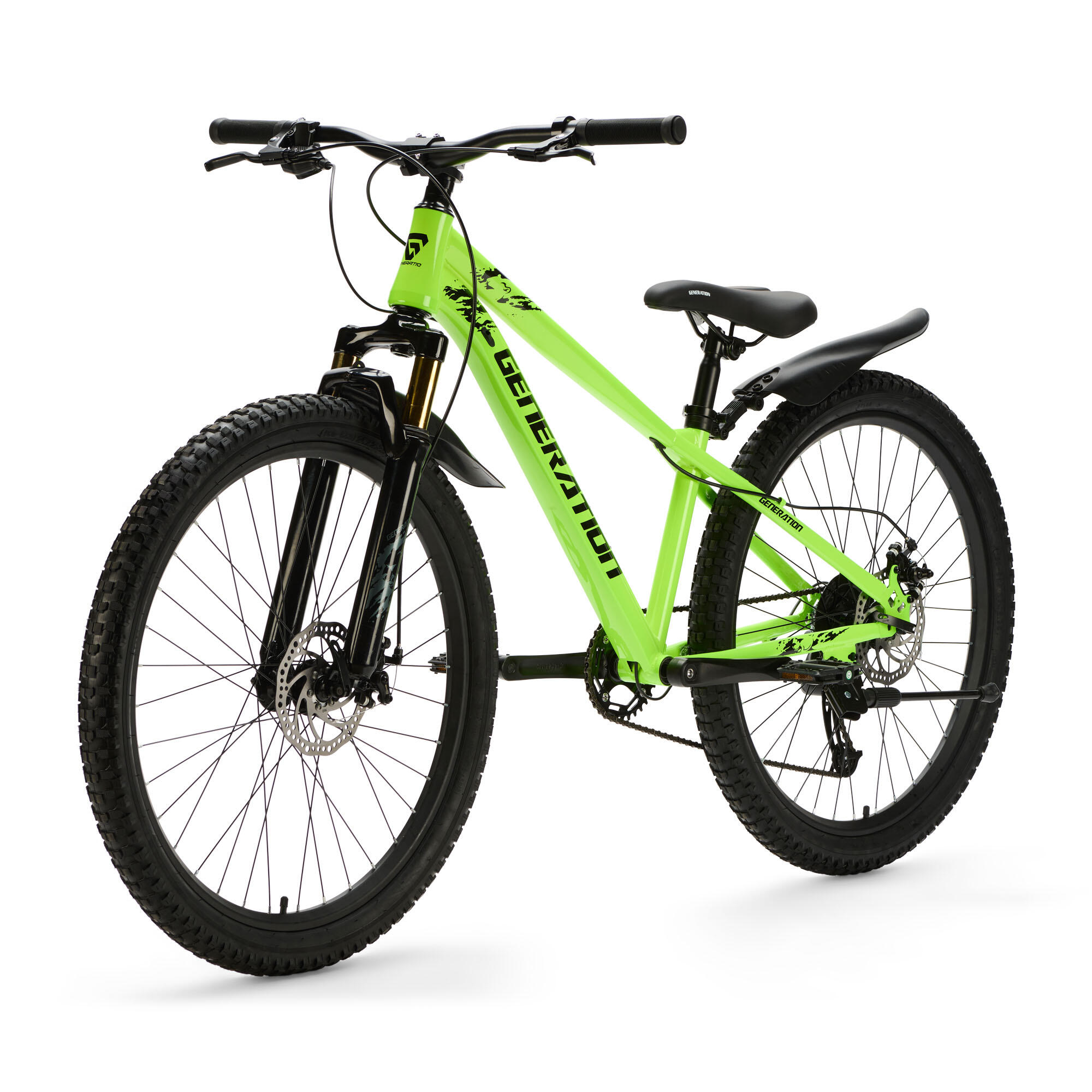 Generation X8 Bicicleta de Montaña 26 pulgadas – Amarillo Neón con guardabarros 3/5