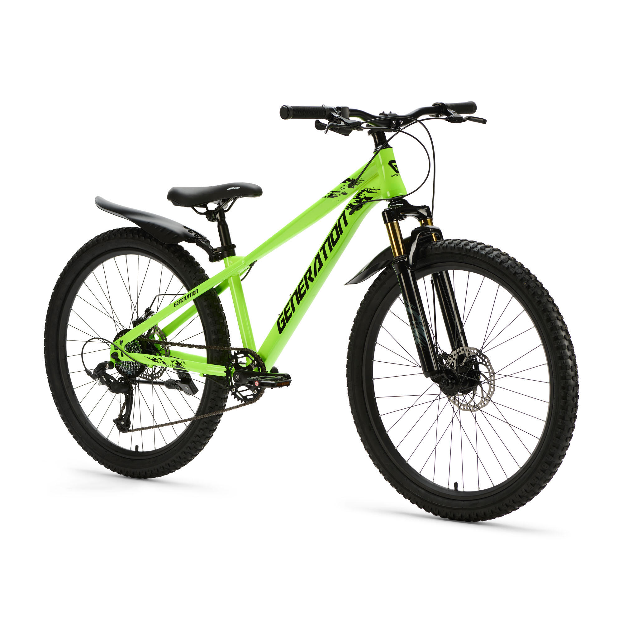 Generation X8 Bicicleta de Montaña 26 pulgadas – Amarillo Neón con guardabarros 2/5