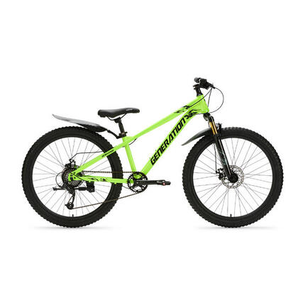 Generation X8 Mountainbike 26 Zoll – Neon Gelb mit Schutzblechen