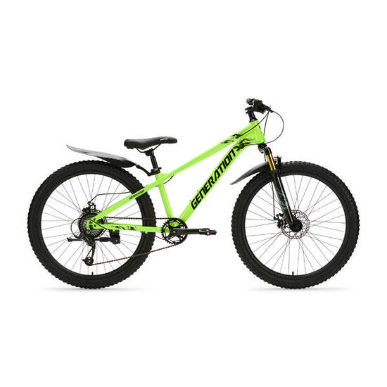 Generation X8 Mountain Bike 26 pollici – Giallo Neon con parafanghi