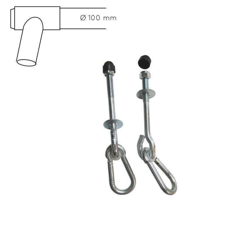 Lot de 2 crochets mousqueton en acier inoxydable 4/4
