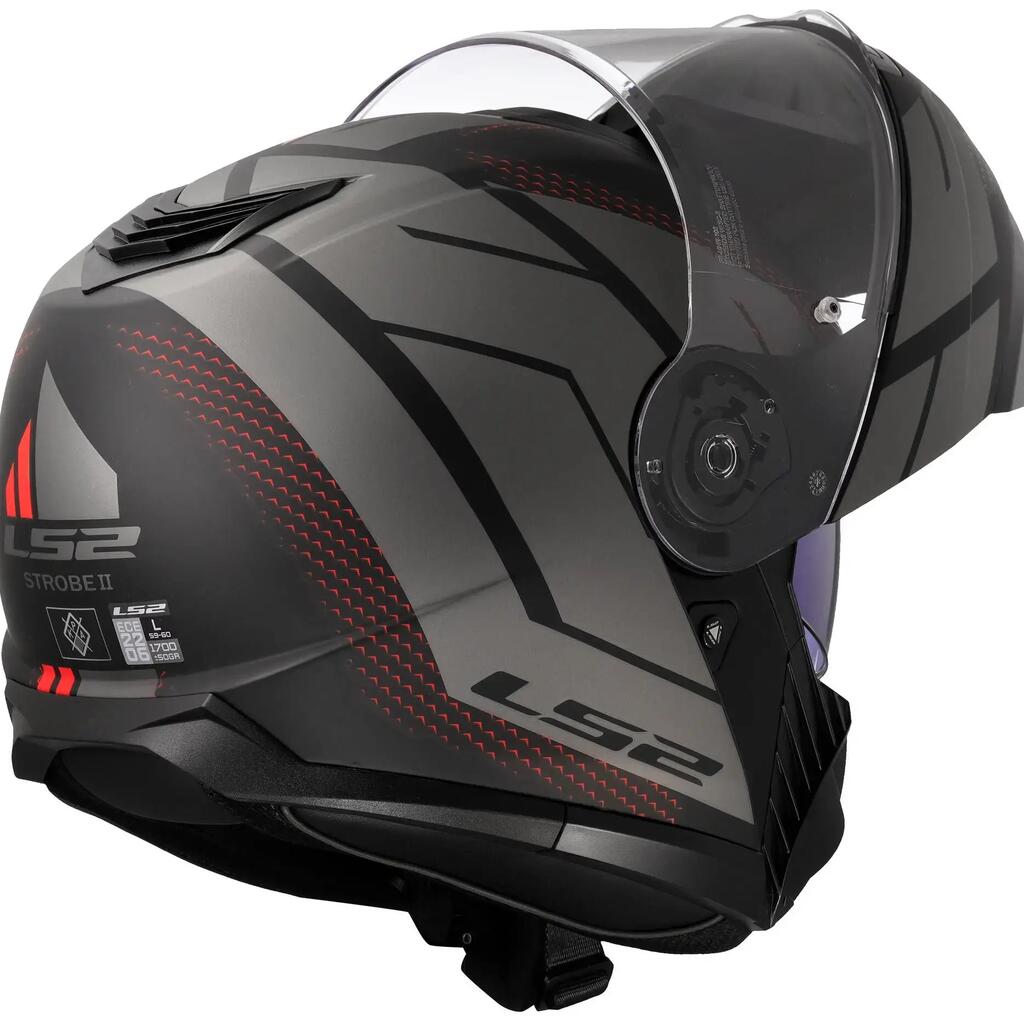 LS2 FF908 Strobe II Code flip-up helmet L Matt Black/Grey