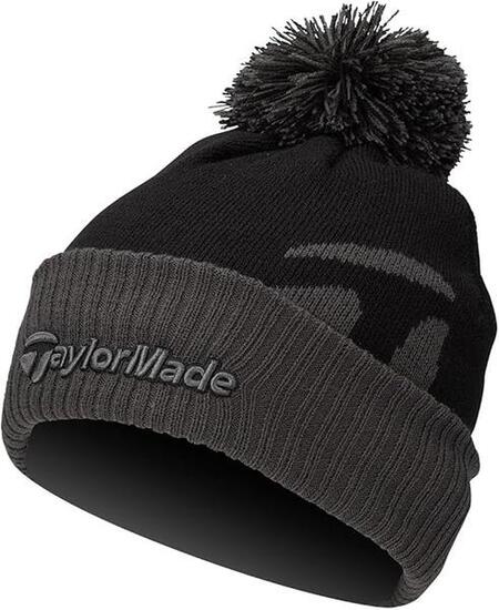 TaylorMade Bobble Beanie, Mütze mit Bommel für Herren, Marineblau