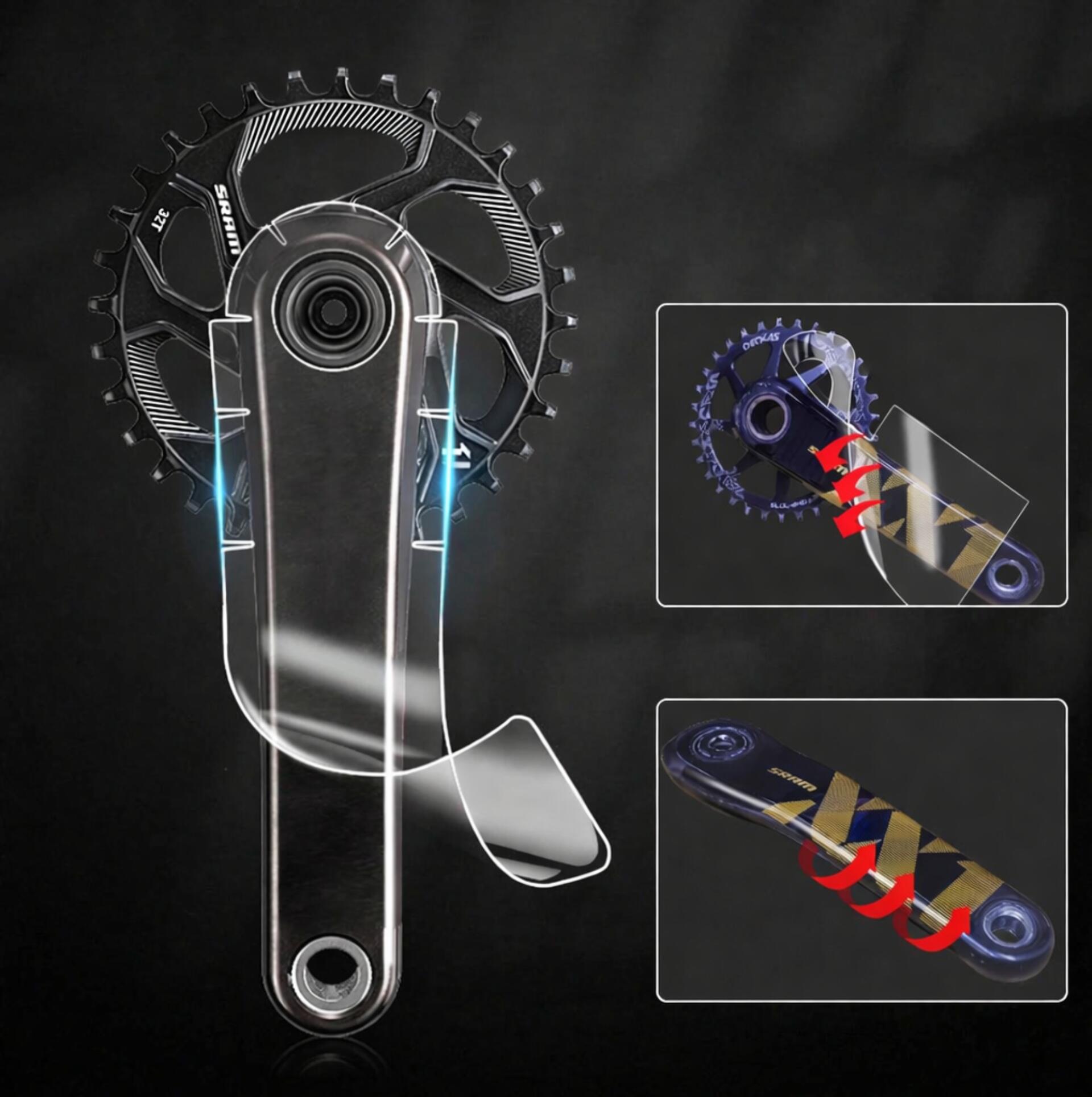 transparante crankbeschermingsfolie fiets set van 2 3/3