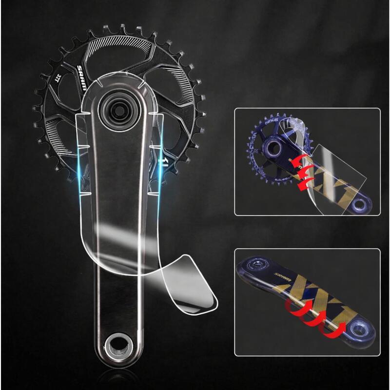 folii protecție braț pedalier bicicletă transparente set 2