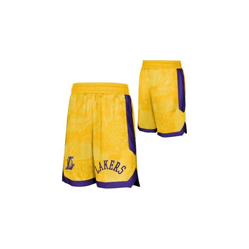 Short NBA Enfant Los Angeles Lakers Outerstuff Street art Jaune 2/2