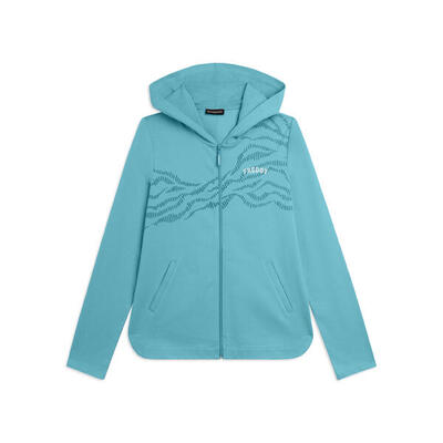 Felpa Cappuccio in French Terry con Zip e Motivo Grafico