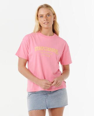 Rip curl surf puff relaxed tee - pink/orange