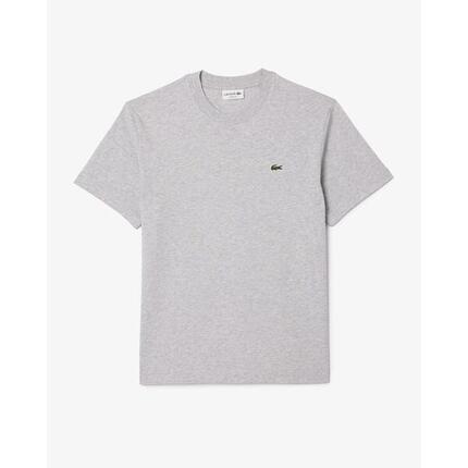 Camiseta Gris Lacoste de Corte Clásico de Punto de Algodón
