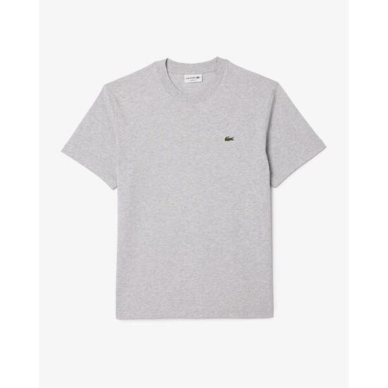 Camiseta Gris Lacoste de Corte Clásico de Punto de Algodón
