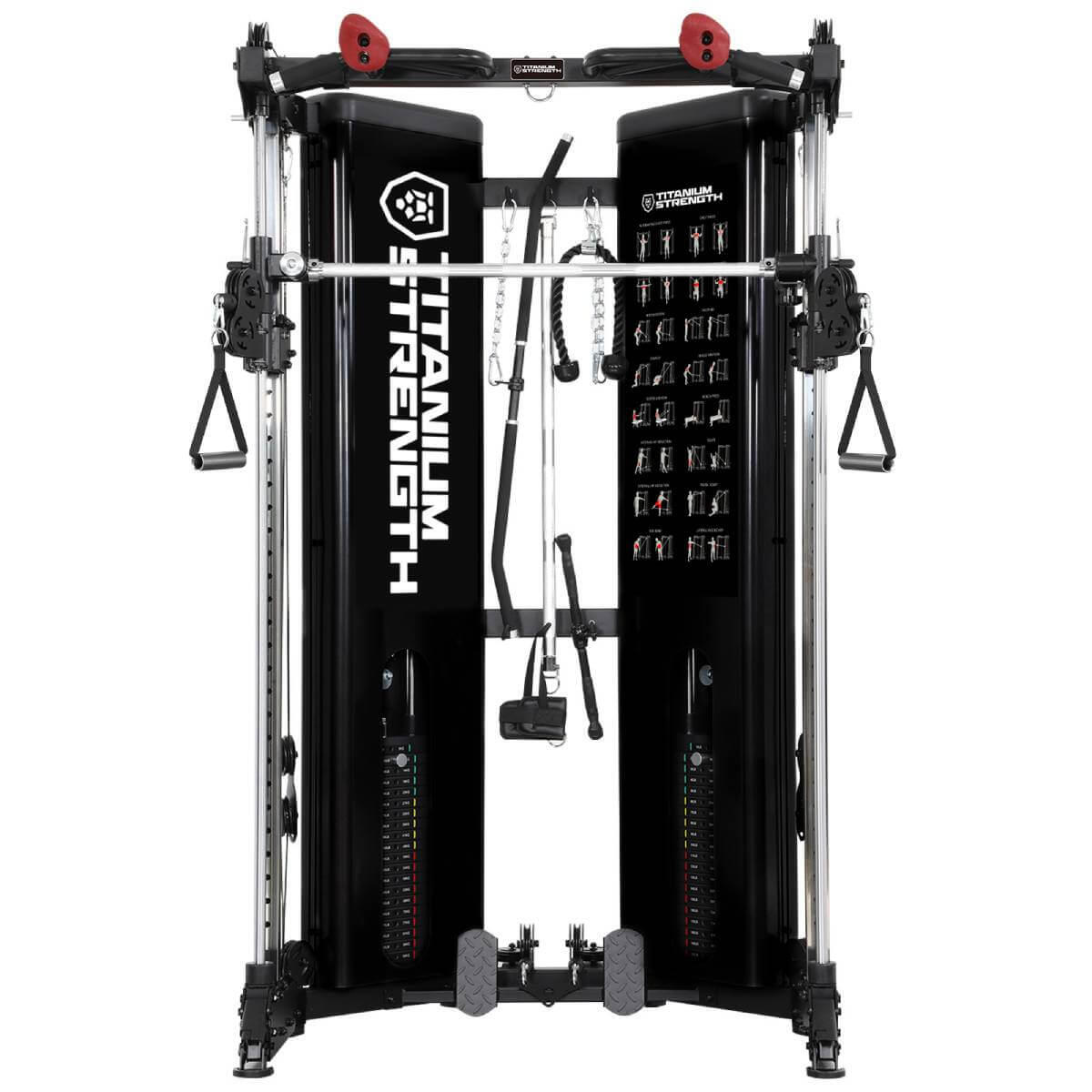 Polia Dupla Ajustável + Smith com Placas Integradas (2x90 kg) – Dobrável 2/4