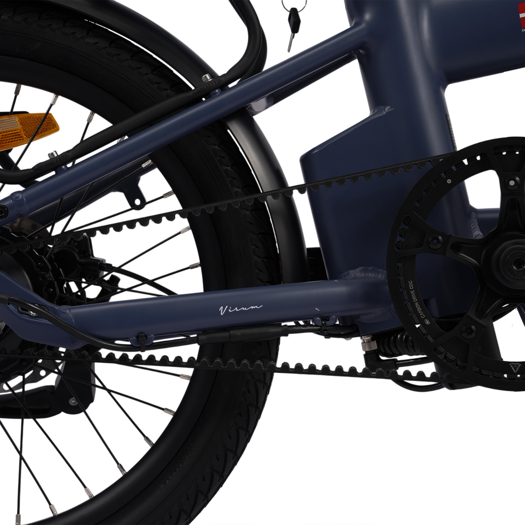 Virum Auto 2026 Bicicletta Elettrica Pieghevole, 3 Velocità Automatica, Cinghia 4/7