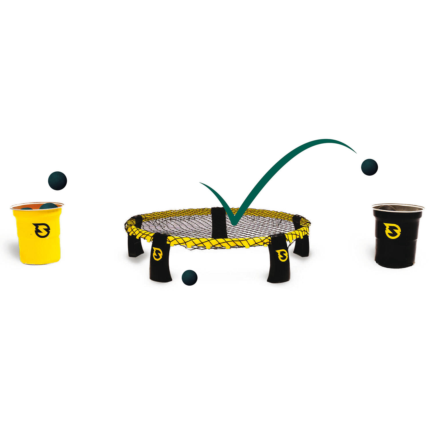 Spikeball Roundnet Set Spikepong Tafelspel Editie Spikepong Zwart Geel 2/6