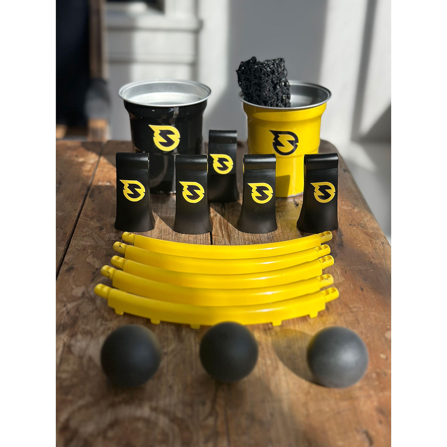 Spikeball Roundnet Set Spikepong Tafelspel Editie Spikepong Zwart Geel 4/6