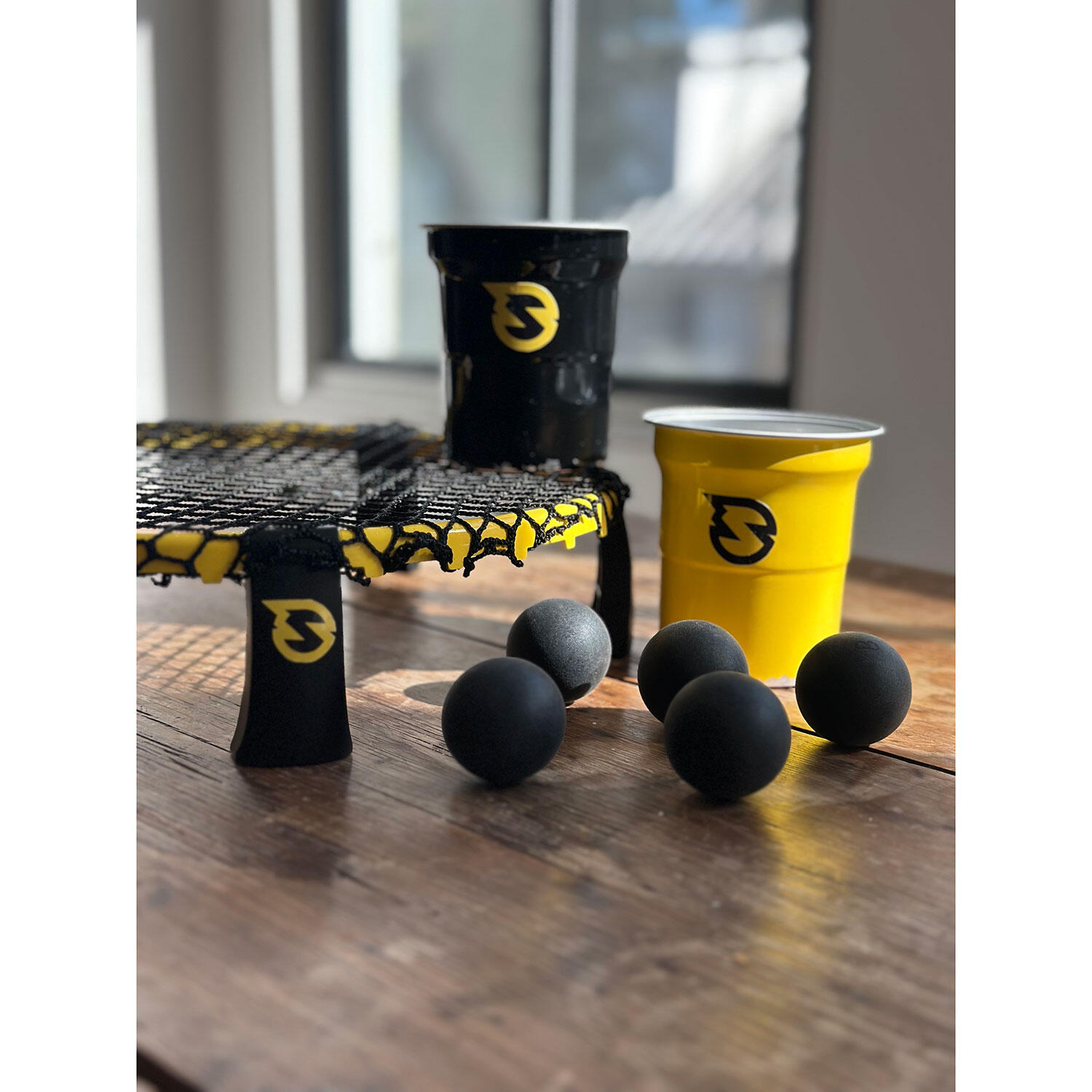 Spikeball Roundnet Set Spikepong Tafelspel Editie Spikepong Zwart Geel 6/6