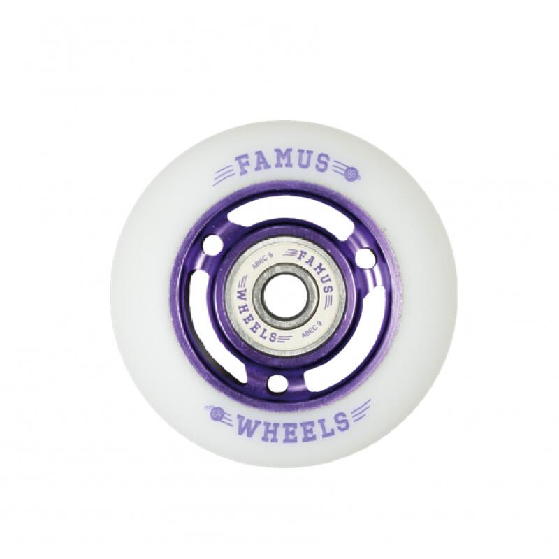 FAMUS 3 Spokes Rad 64mm Violett Weiß [x4] 4/4
