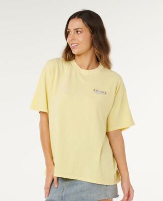 Rip curl surf revival heritage tee - pastel yellow