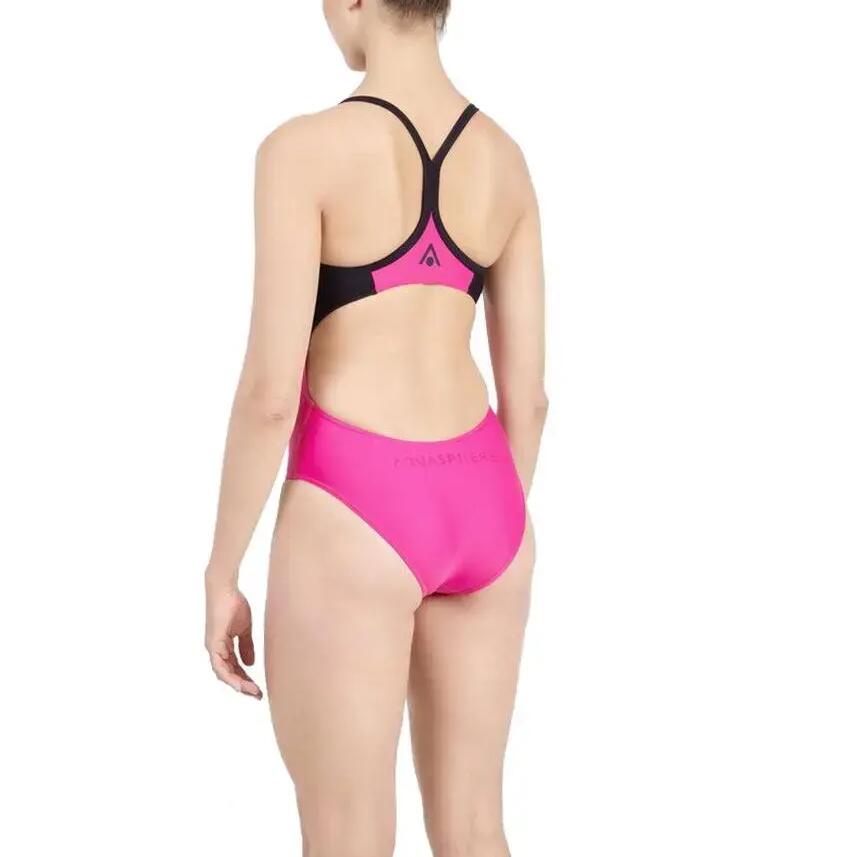 Aqua Sphere Essential Flyback Swimsuit – Bright Pink/Black Size UK 36
