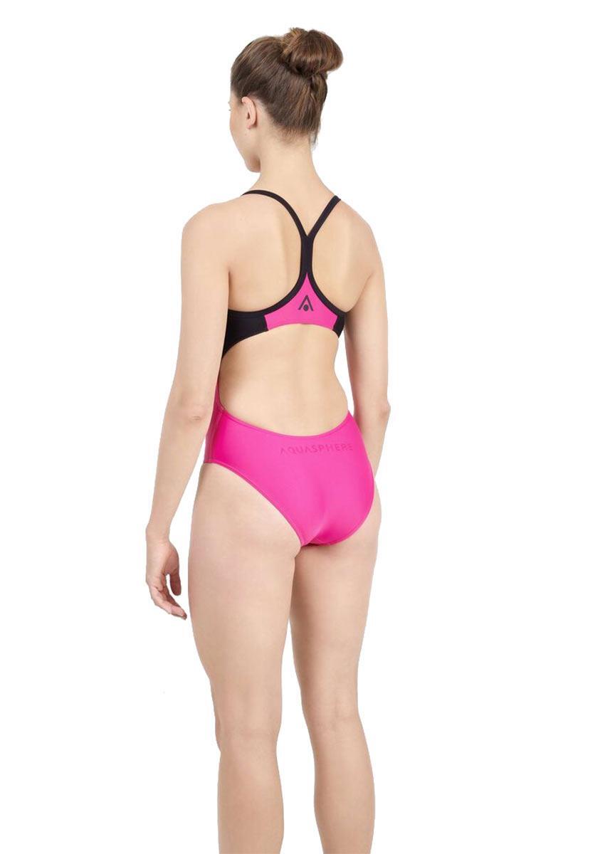 Traje de baño Aqua Sphere Essential Flyback - Rosa brillante/Negro - Talla 32 2/6