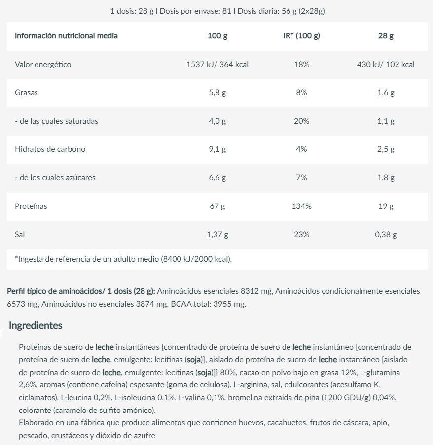 100% Pure Whey Edición Limitada F.C. Barcelona - 2.27Kg Chocolate Intenso Biotec 4/5