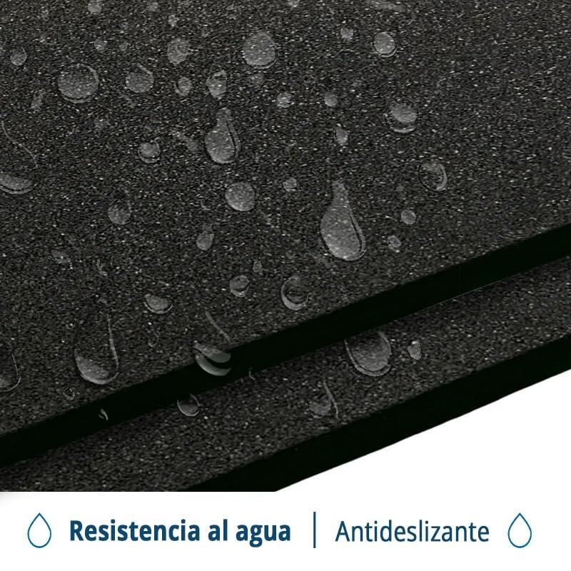 Piso do ginásio - Telha de Borracha 50x50 cm. 15mm (Preto) - Pacote 10 7/8