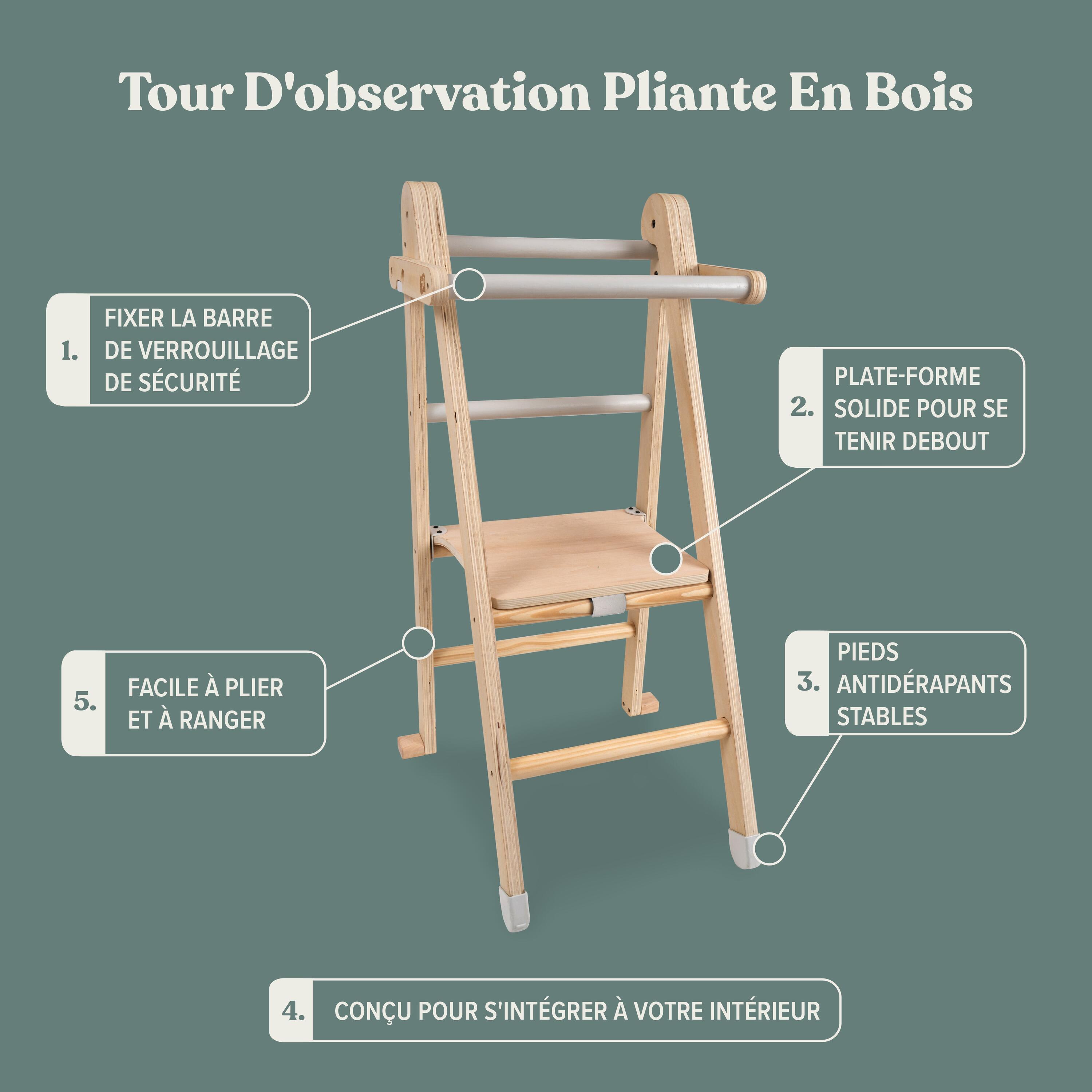 Opvouwbare leertoren MONTESSORI bruin FSC® 4/5