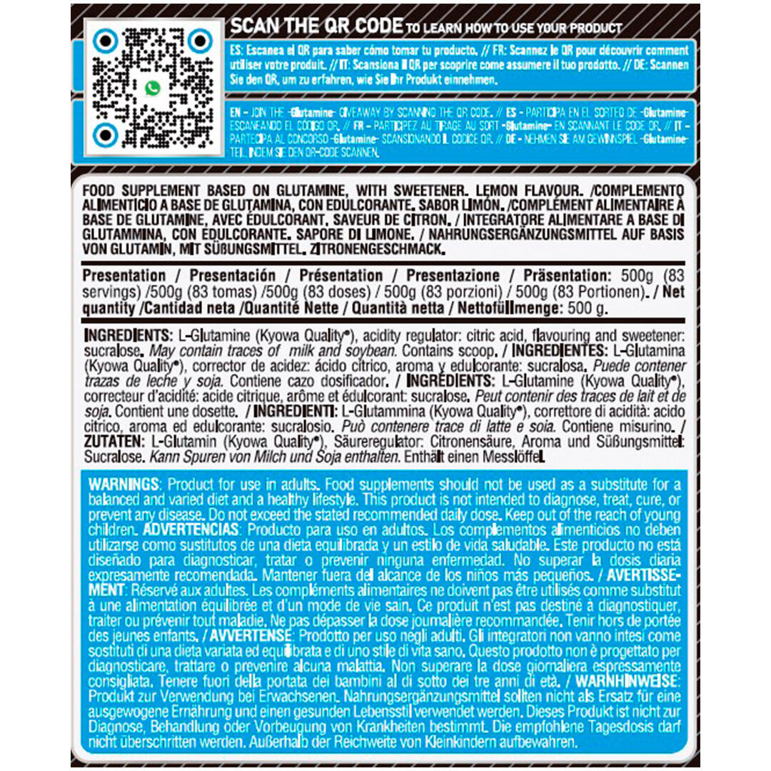 LIFE PRO GLUTAMINE 500G - Glutamina y Recuperación Muscular 3/6