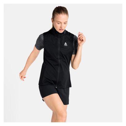 Winddichte, ärmellose Damenjacke Odlo Zeroweight Warm Schwarz 3/4