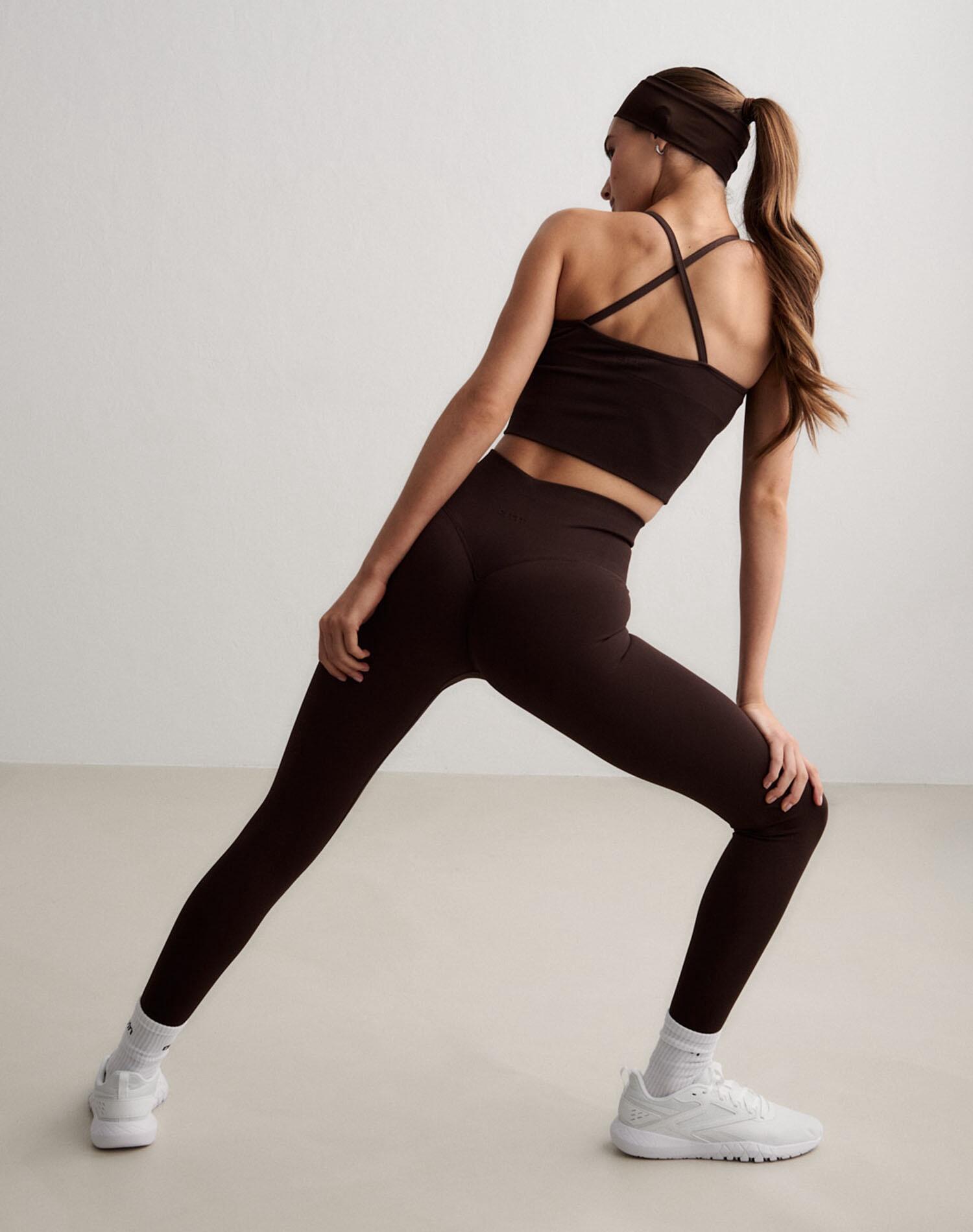 Femme Leggings Sans Couture Chocolat 6/7