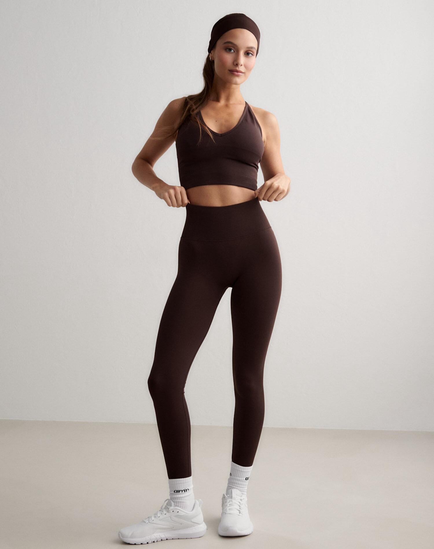 Damskie legginsy invisible scrunch, squat proof Shape Seamless brązowe
