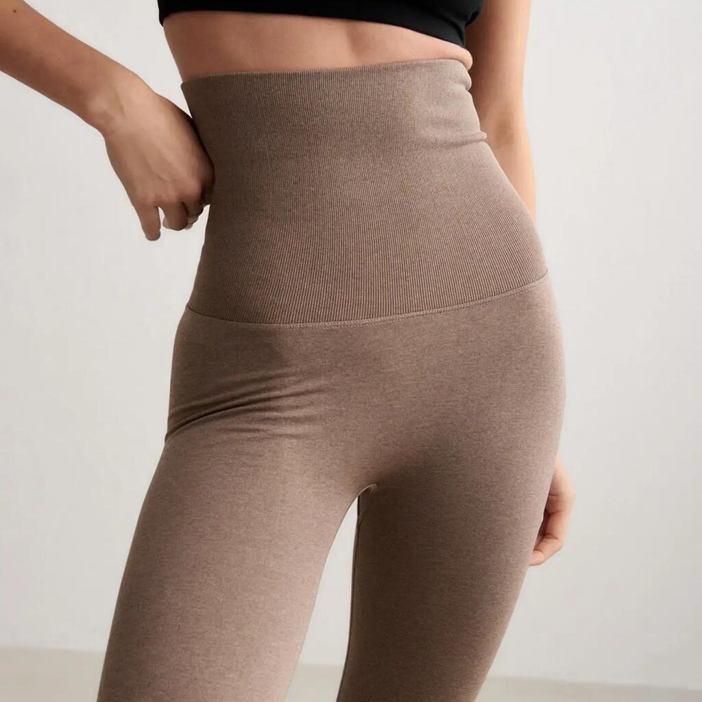 Women's Tights Invisible Scrunch Shape Seamless Core Control Espresso Melange