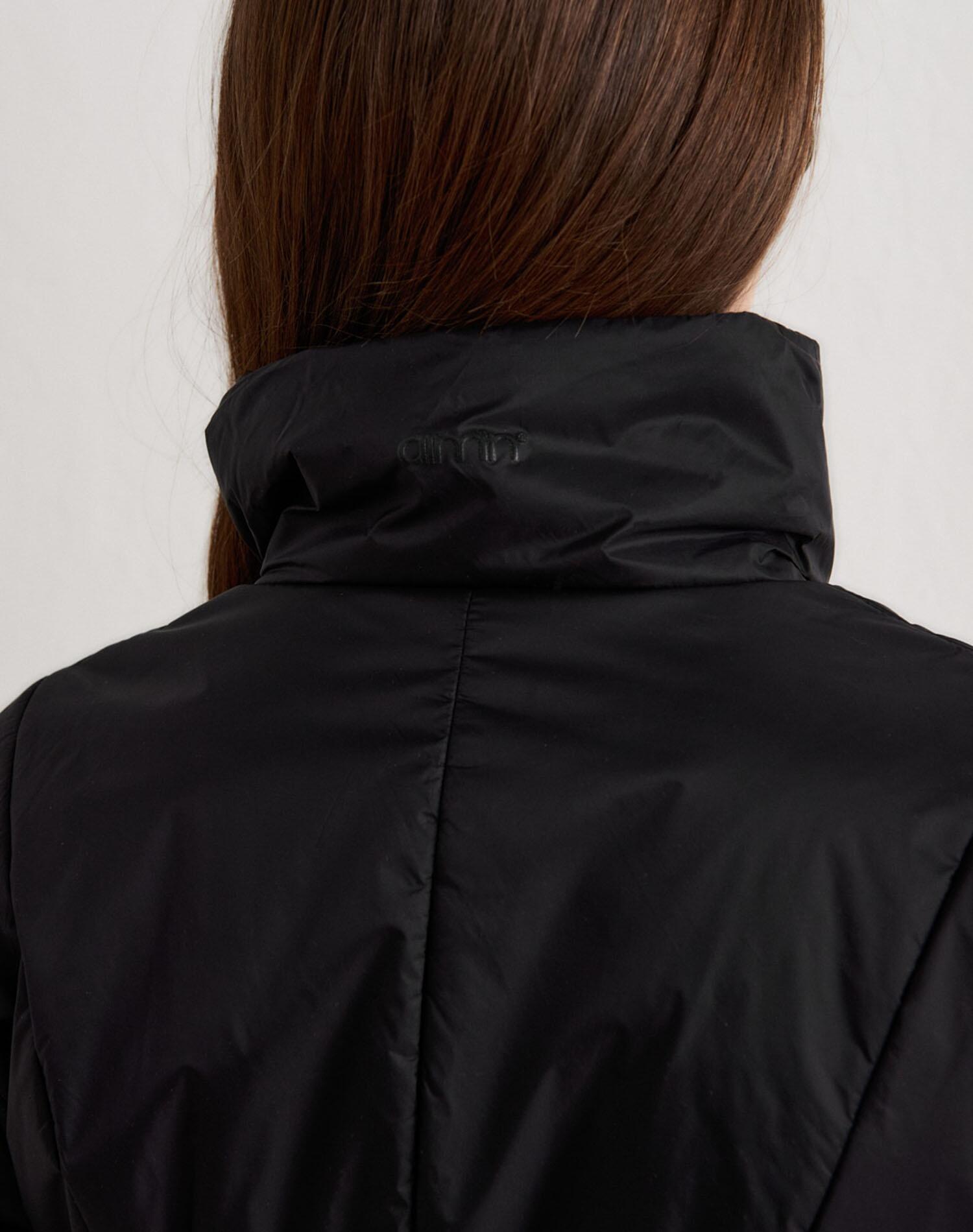 Chaqueta Mujer Acolchada Repele el Agua Cuello Alto Bolsillos Zip Negro 5/7