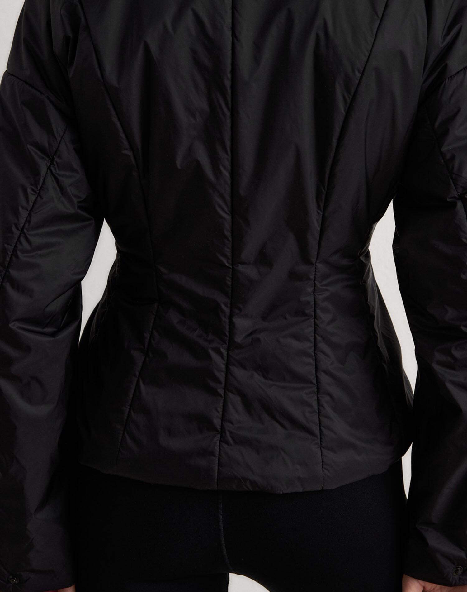 Chaqueta Mujer Acolchada Repele el Agua Cuello Alto Bolsillos Zip Negro 3/7