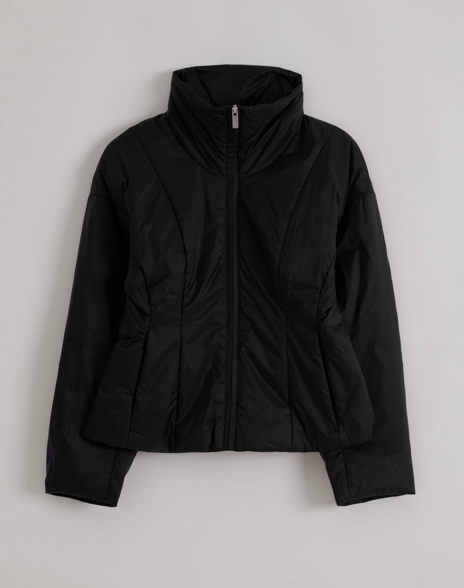 Chaqueta Mujer Acolchada Repele el Agua Cuello Alto Bolsillos Zip Negro 7/7