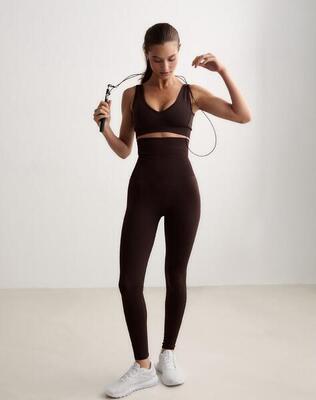 Dames legging hurkbestendig en kern ondersteuning chocolade