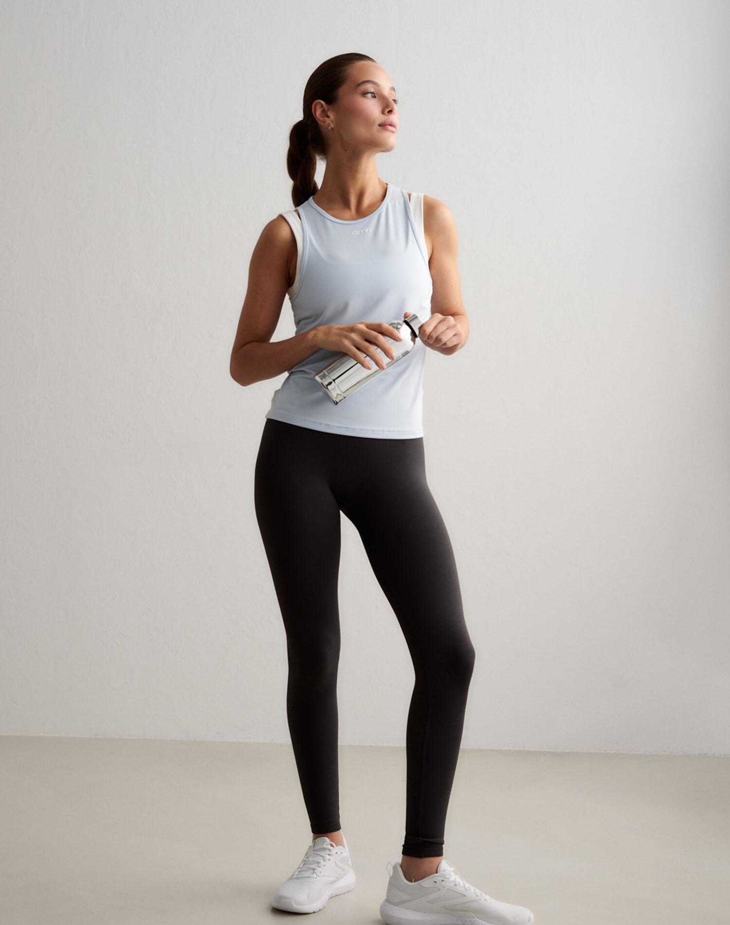 Femme Débardeur Doux Évacuant l'humidité Bleu Clair 3/7