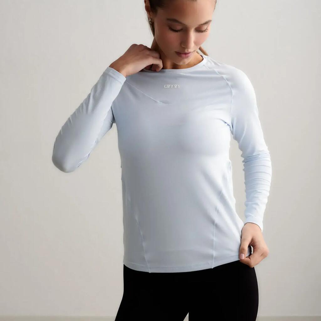 Women's Long Sleeve Top Ultra-Soft Quick-Dry 4-Way Stretch Soft Basic Blue