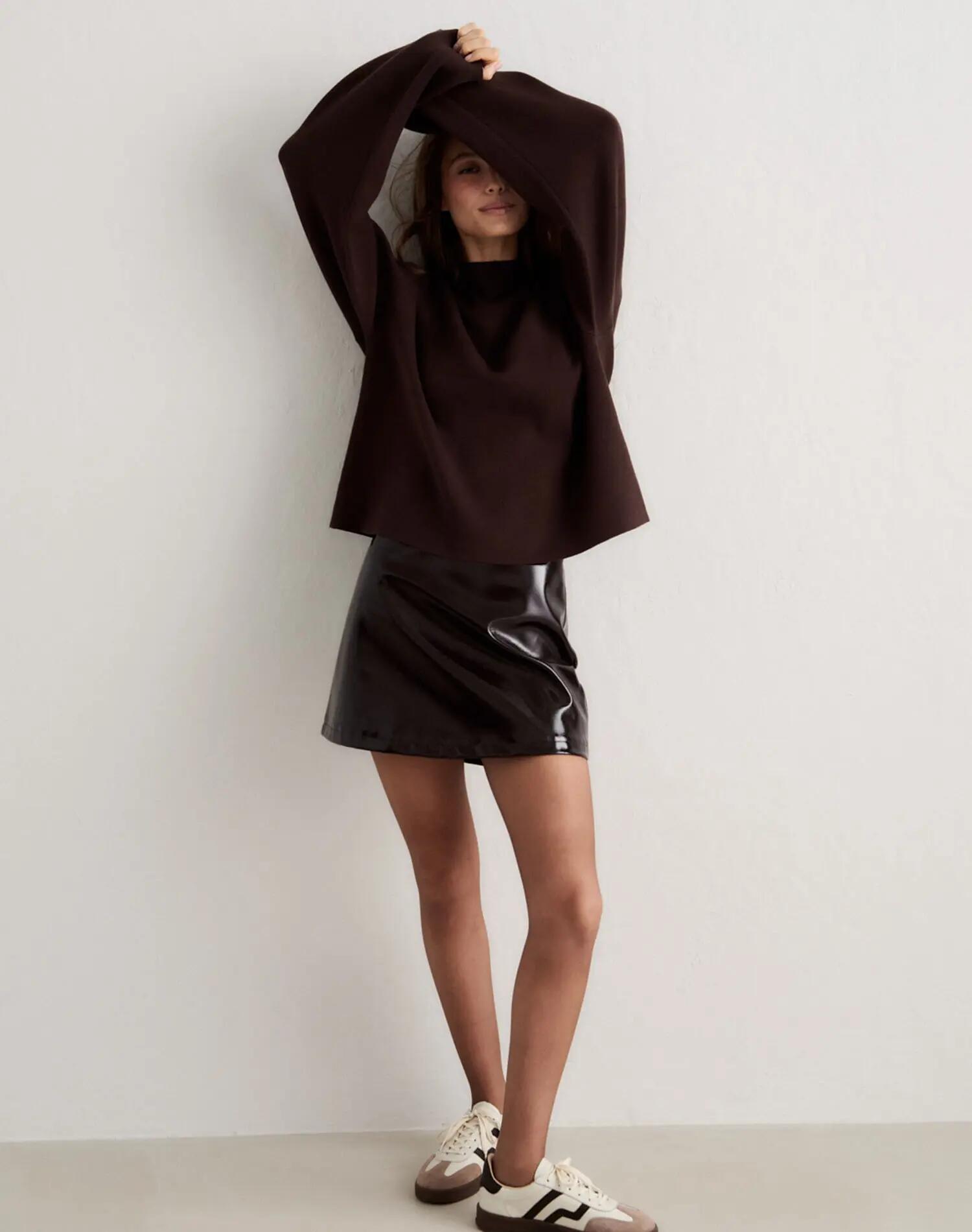 Mujer Suéter de Punto Chocolate 3/7