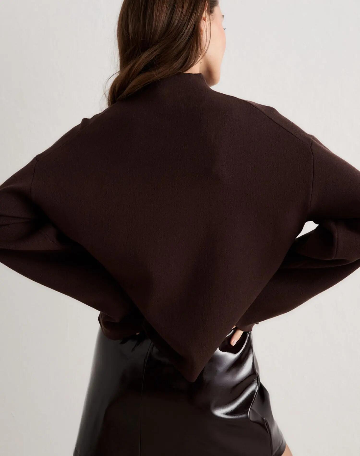 Damen Pullover Gestrickt Schokolade 4/7