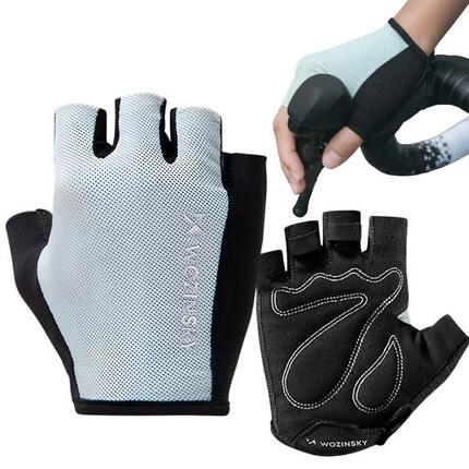 Wozinsky Fahrrad-Handschuhe kurz grau L