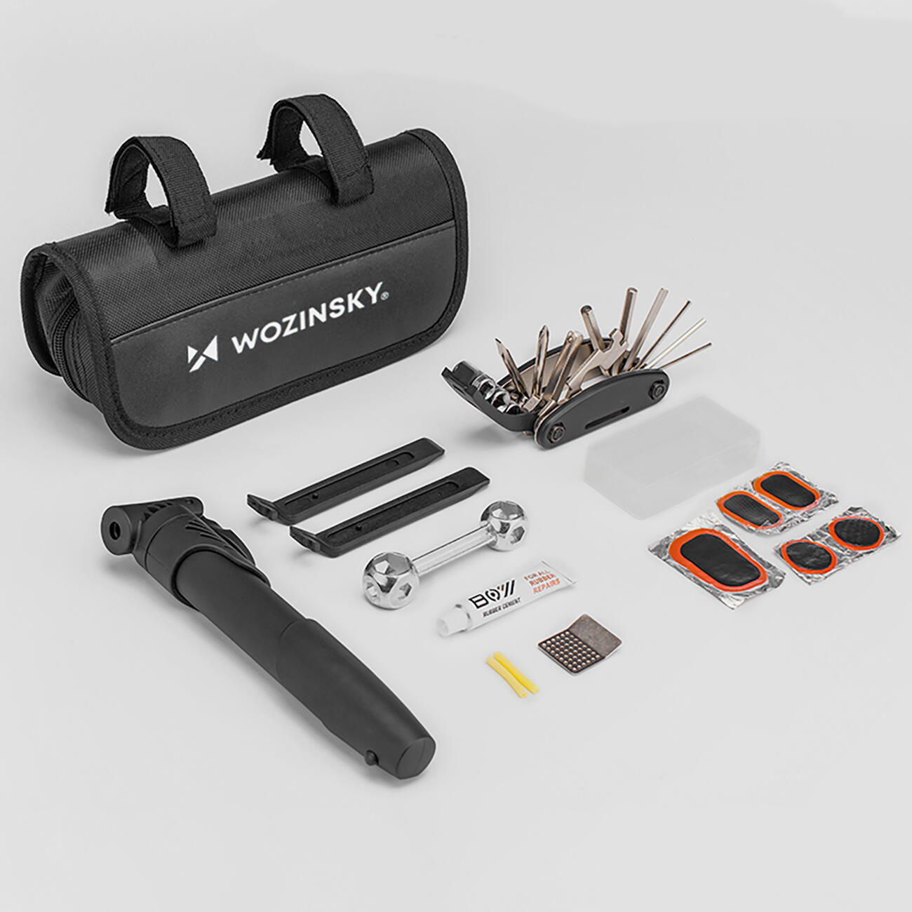 Wozinsky fietsgereedschapsset – 16-in-1-multitool, pomp, tas 2/7