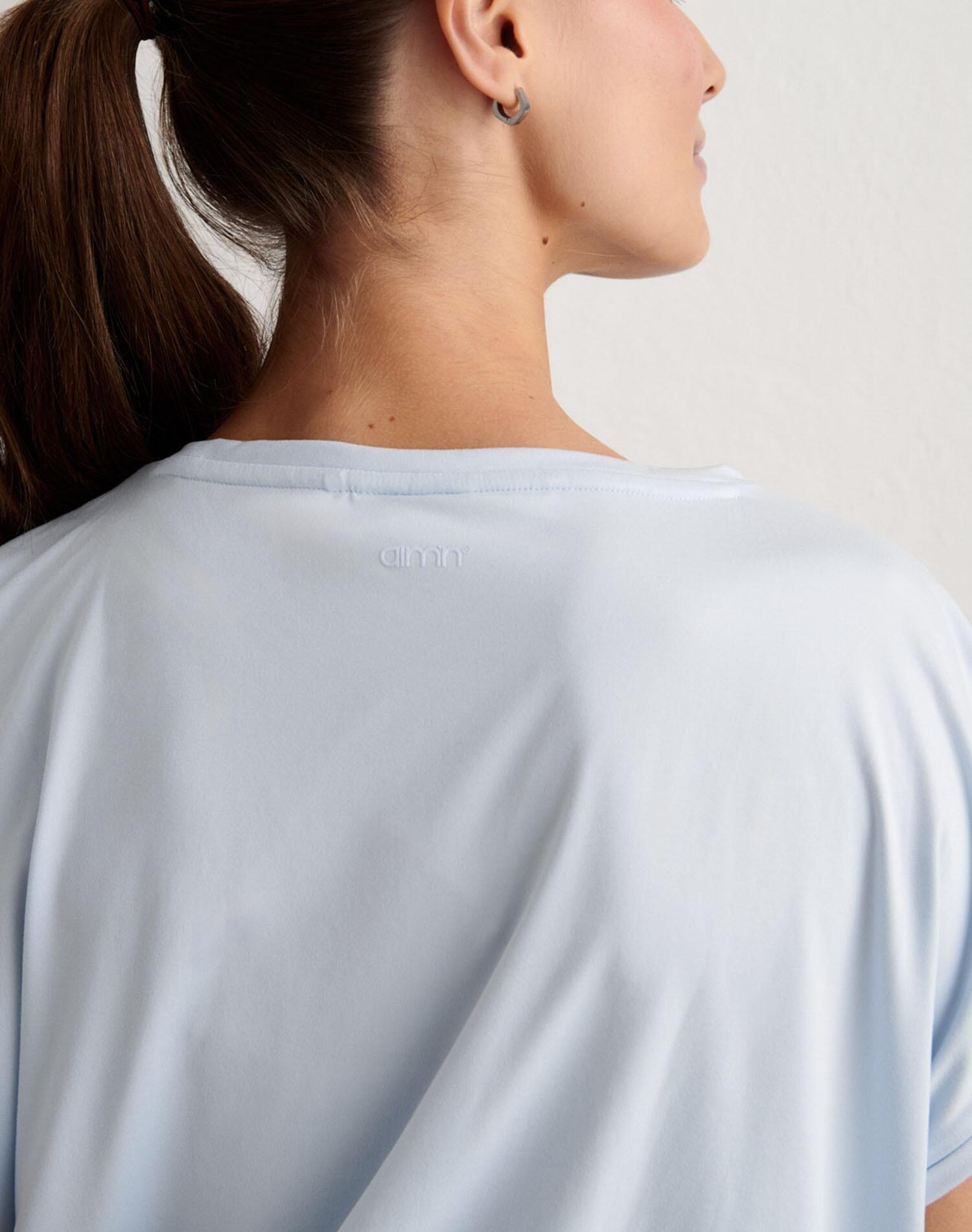 Camiseta Mujer Ultra Suave Secado Rápido Soft Basic Manga Corta Azul 2/4