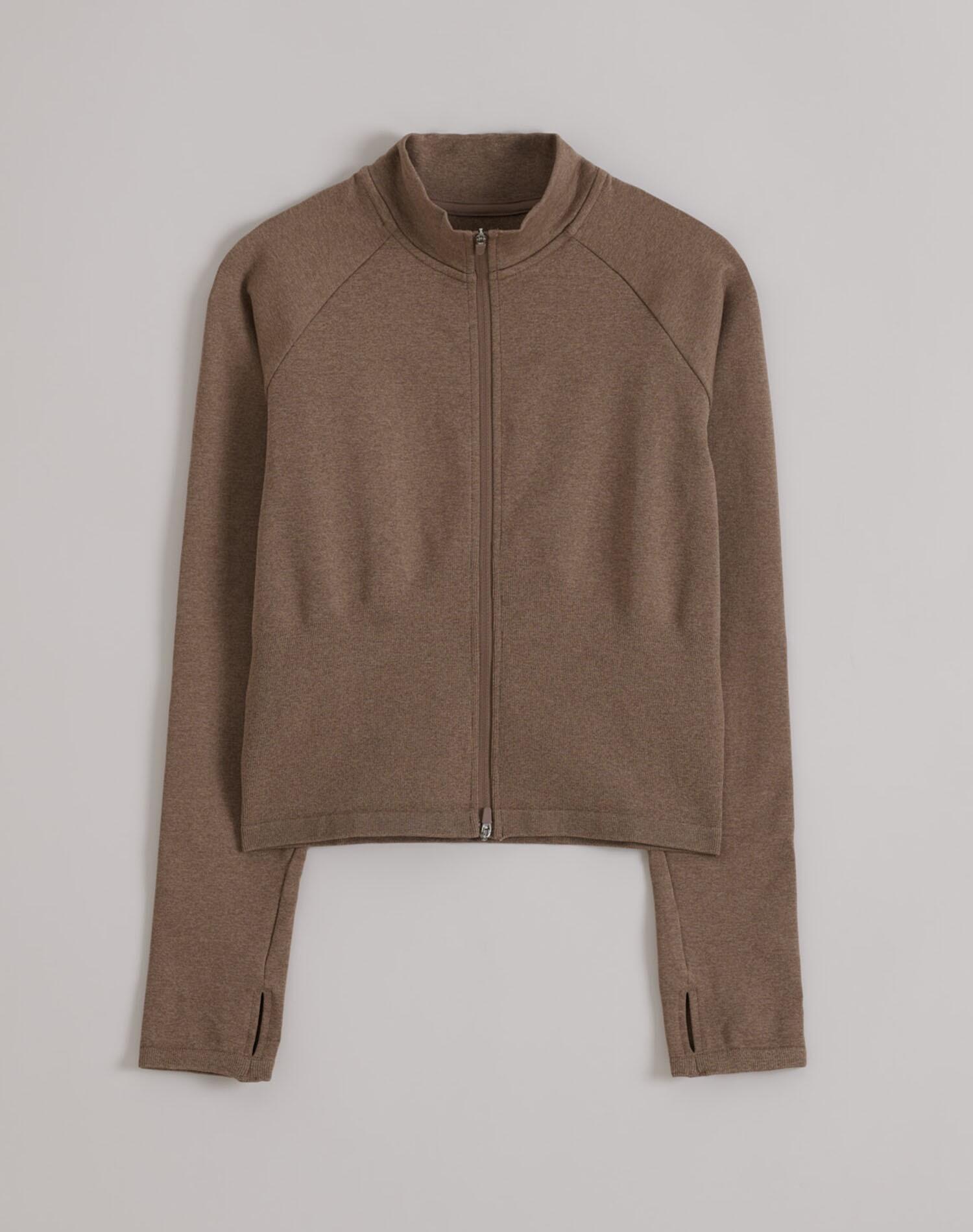 Femme Veste Zippée Sans Couture Respirante Espresso Mélange 4/4
