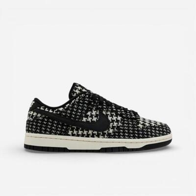 Nike dunk low harris tweed white black multi (women's)