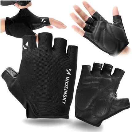 Wozinsky Fahrrad-Handschuhe kurz grau L