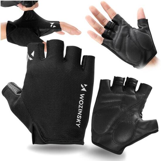 Guanti da ciclismo Wozinsky corti grigi L