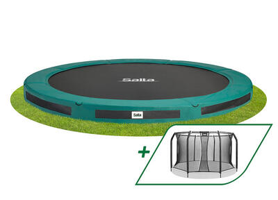 Premium ground - inground trampoline - ø396cm - zwart