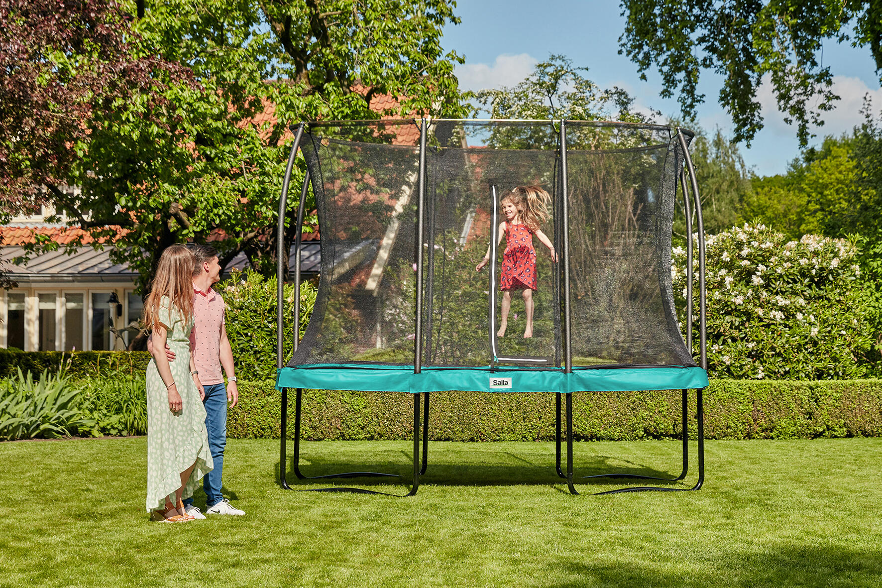 Trampolin - Comfort Edition - 366 x 244 cm - Rechteckig Graun 6/7