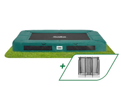 Premium ground - inground trampoline - 214x153cm - zwart