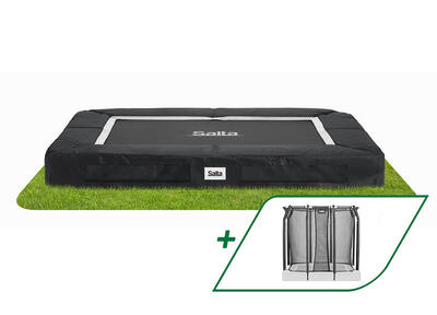 Premium ground - inground trampoline - 214x153cm - zwart